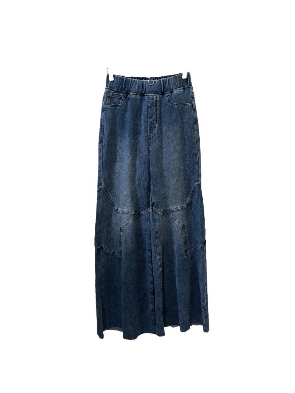 Saige Wide Leg Star Patch Pull On Jeans Size S/26 Retro Flare